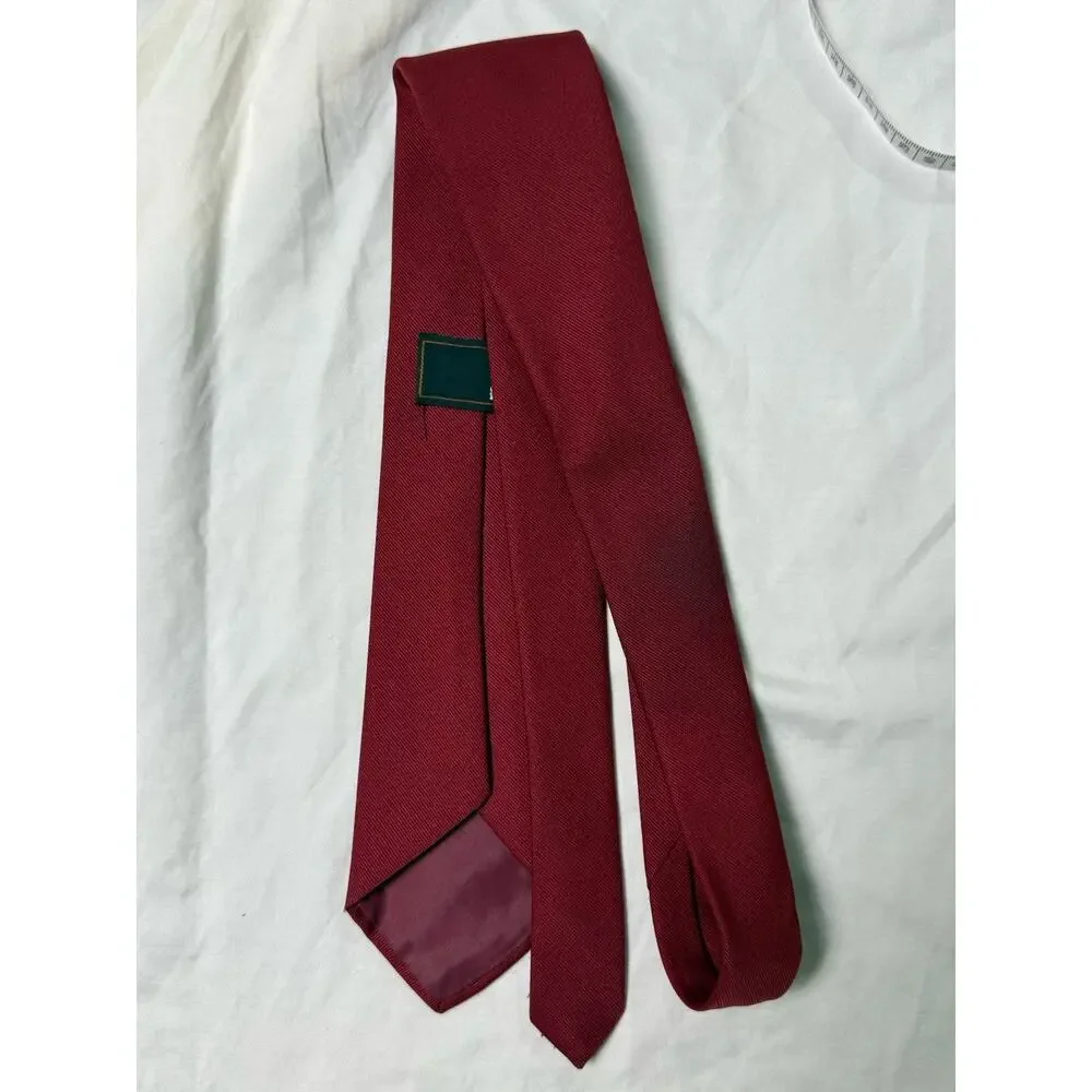 Lot of 3 Men's Dress Ties Navy Foulard + Solid Red Silk Accents Envoy Ketch